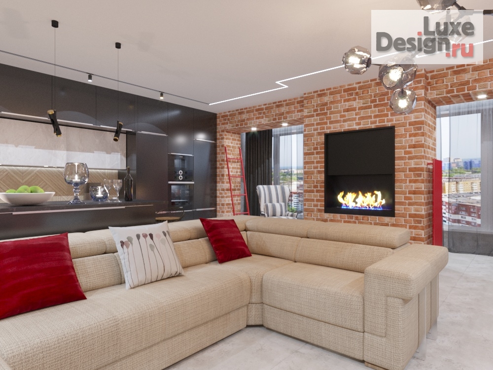 Дизайн интерьера трехкомнатной квартиры "Квартира для холостяка" (фото 1)