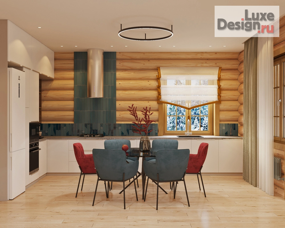 Дизайн интерьера частного дома "Дизайн проект дома из рубленного бревна" (фото 9)