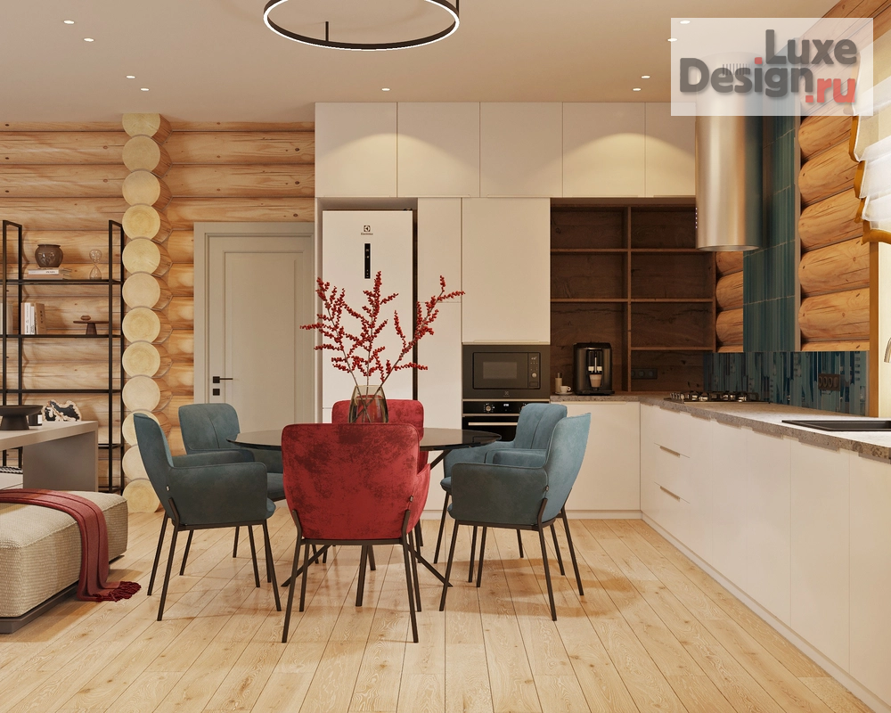 Дизайн интерьера частного дома "Дизайн проект дома из рубленного бревна" (фото 10)