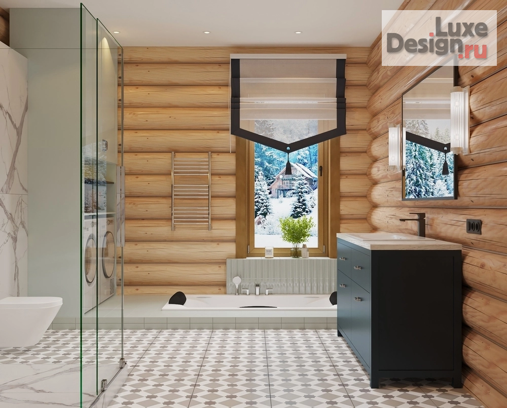 Дизайн интерьера частного дома "Дизайн проект дома из рубленного бревна" (фото 11)