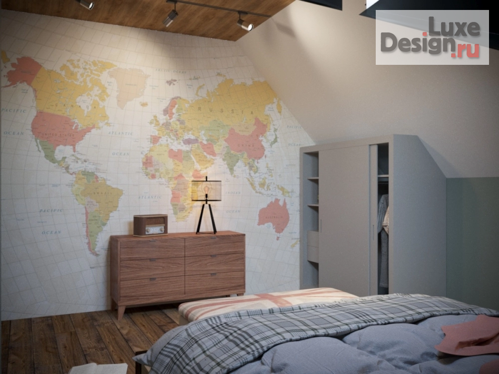 Дизайн интерьера загородного дома "Интерьер мансардного этажа в стиле лофт" (фото 14) от дизайнера Зонова Екатерина Владимировна Дизайн интерьера загородного дома "Интерьер мансардного этажа в стиле лофт" (фото 14)