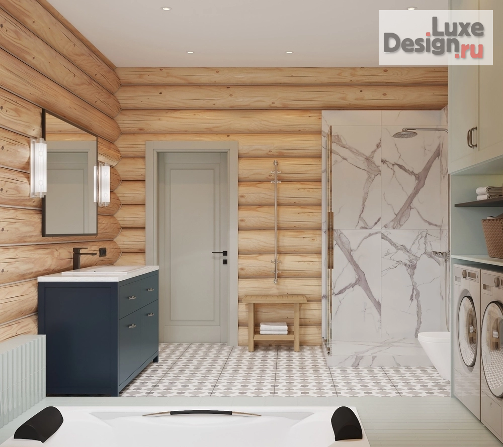 Дизайн интерьера частного дома "Дизайн проект дома из рубленного бревна" (фото 13)