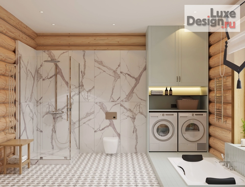 Дизайн интерьера частного дома "Дизайн проект дома из рубленного бревна" (фото 14)