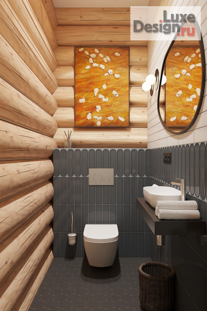 Дизайн интерьера частного дома "Дизайн проект дома из рубленного бревна" (фото 15)