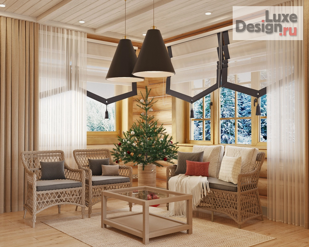 Дизайн интерьера частного дома "Дизайн проект дома из рубленного бревна" (фото 27)