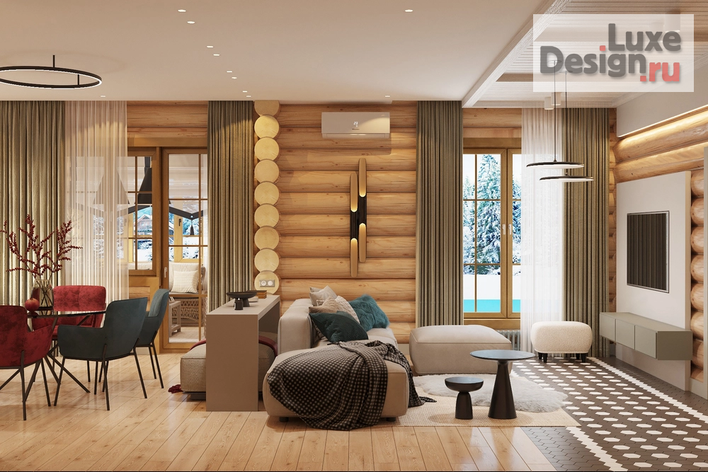 Дизайн интерьера частного дома "Дизайн проект дома из рубленного бревна" (фото 1)