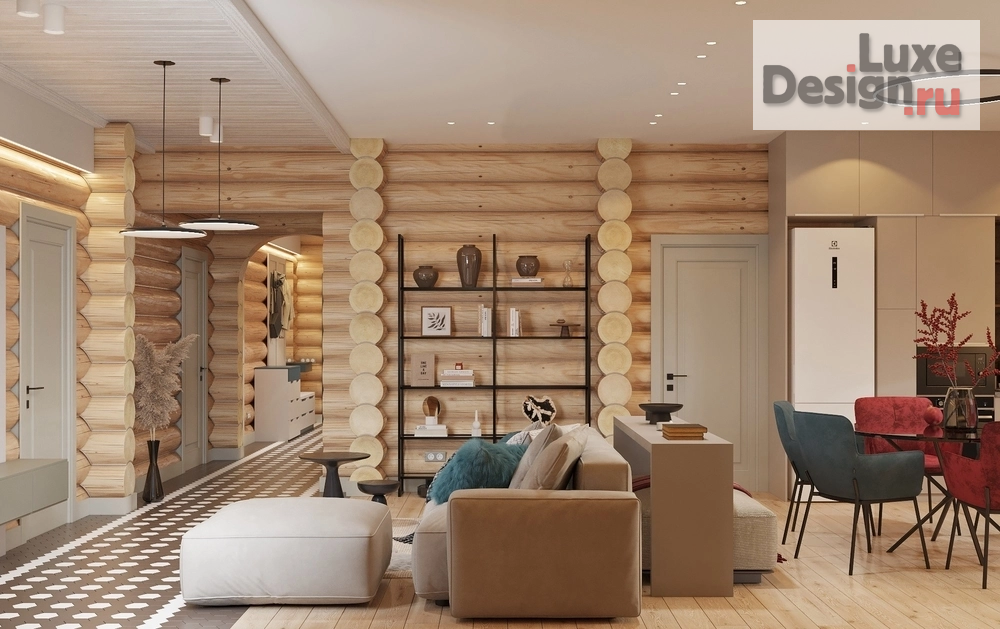 Дизайн интерьера частного дома "Дизайн проект дома из рубленного бревна" (фото 7)