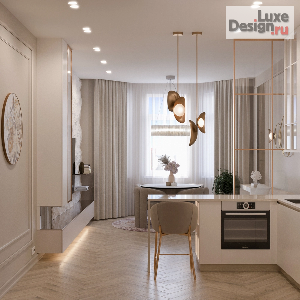 Дизайн интерьера трехкомнатной квартиры "Трёхкомнатная квартира в ЖК Булычёв" (фото 3)