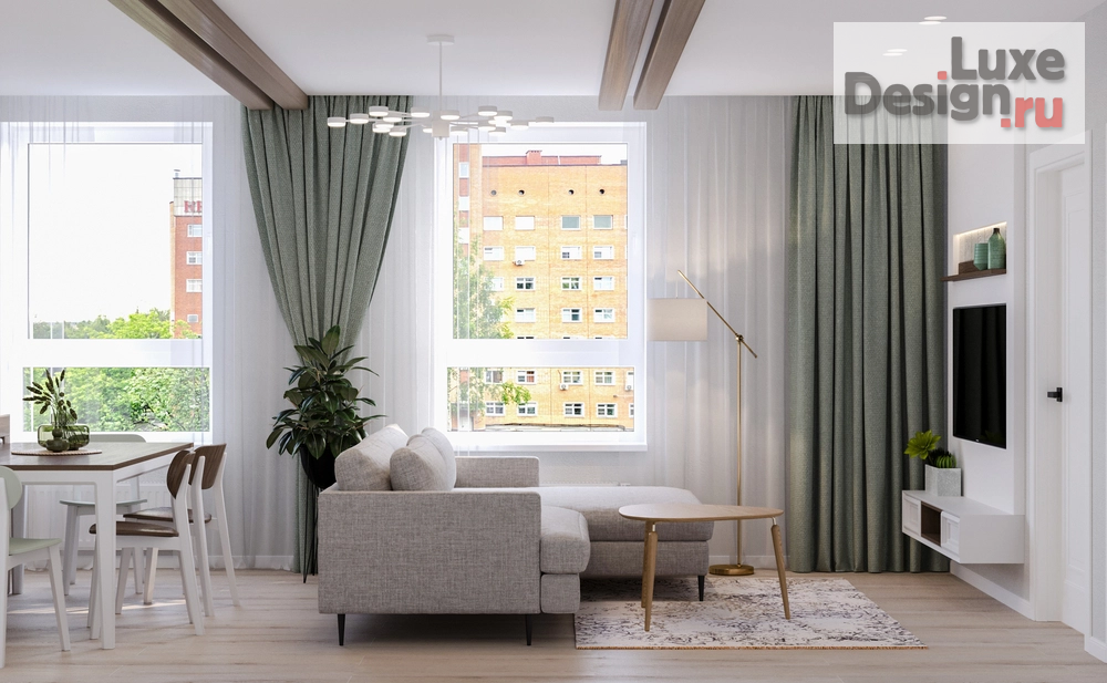 Дизайн интерьера трехкомнатной квартиры "Трёхкомнатная квартира в скандинавском стиле" (фото 2)