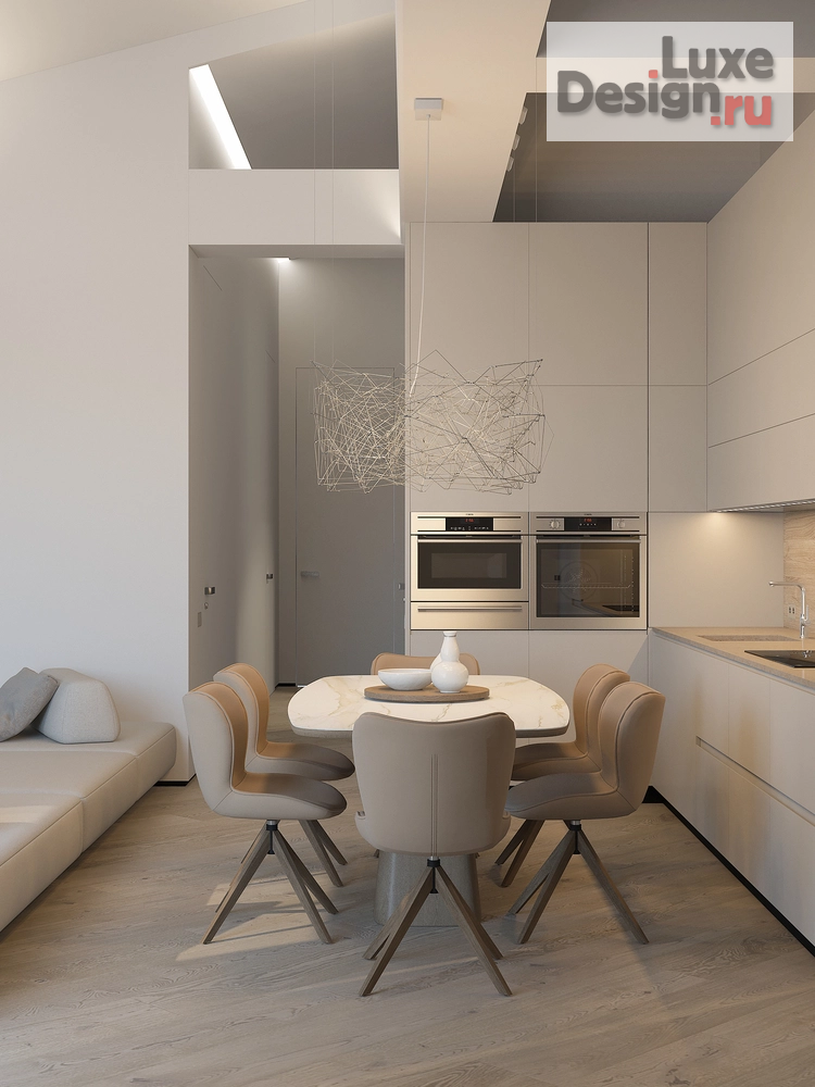 Дизайн интерьера трехкомнатной квартиры "Интерьер трёхкомнатной квартиры в строгом минимализме " (фото 19)