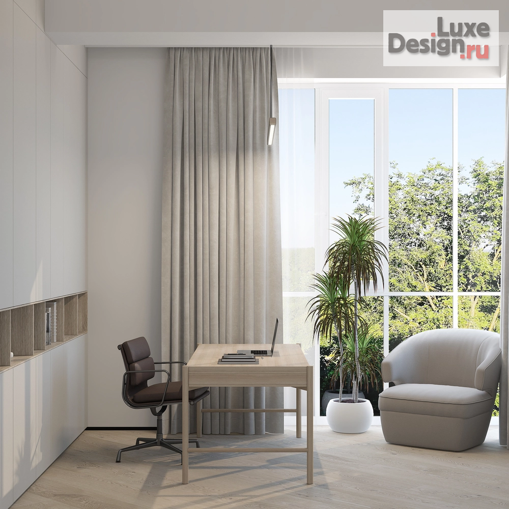 Дизайн интерьера трехкомнатной квартиры "Интерьер трёхкомнатной квартиры в строгом минимализме " (фото 5)