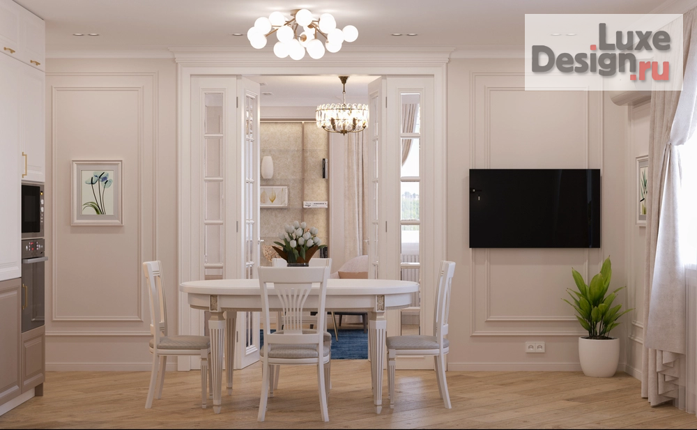 Дизайн интерьера трехкомнатной квартиры "Трёхкомнатная квартира в классическом стиле" (фото 5)