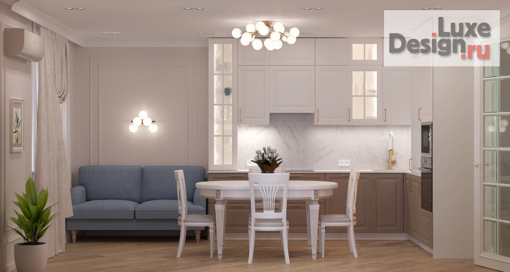 Дизайн интерьера трехкомнатной квартиры "Трёхкомнатная квартира в классическом стиле" (фото 6)