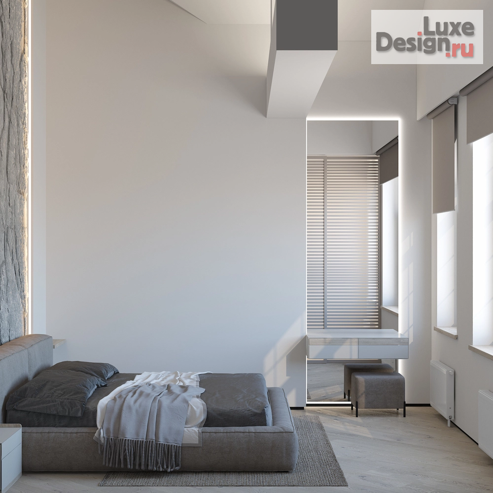 Дизайн интерьера трехкомнатной квартиры "Интерьер трёхкомнатной квартиры в строгом минимализме " (фото 9)