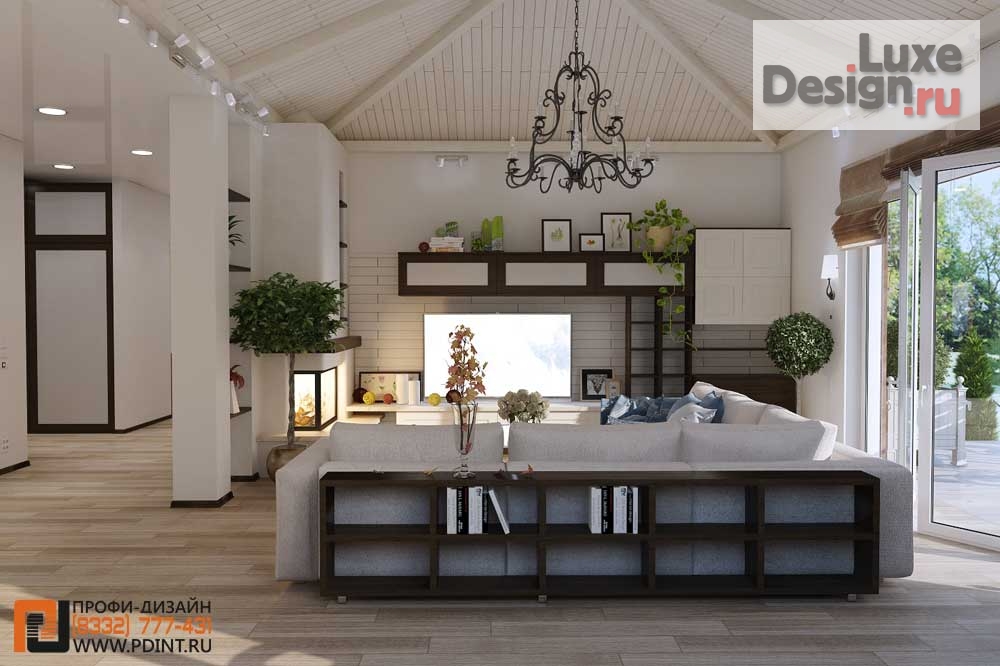 Дизайн интерьера загородного дома "Дизайн интерьера загородного в штиле шале" (фото 1)