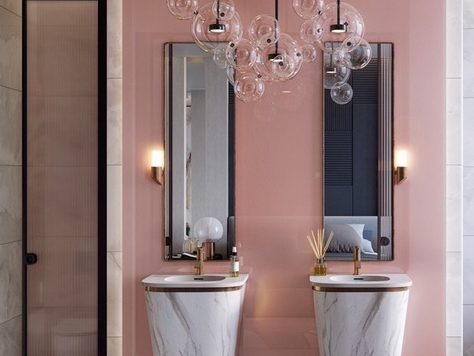 Дизайн интерьера ванной в Кирове "Розовые стильные ванные комнаты"